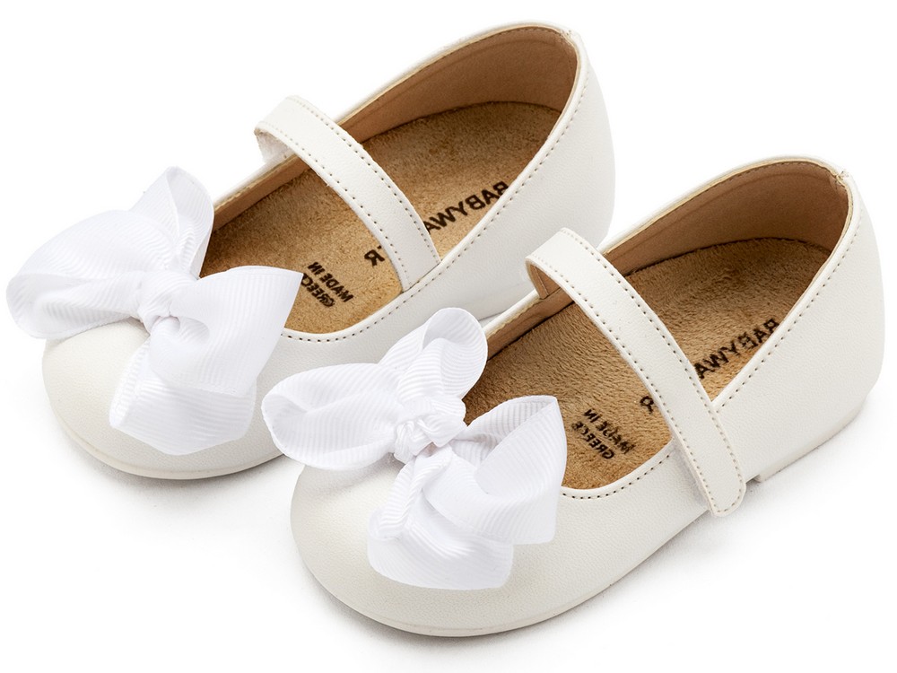 Γοβάκι με Gros Grain Φιόγκο BS3595 Λευκό