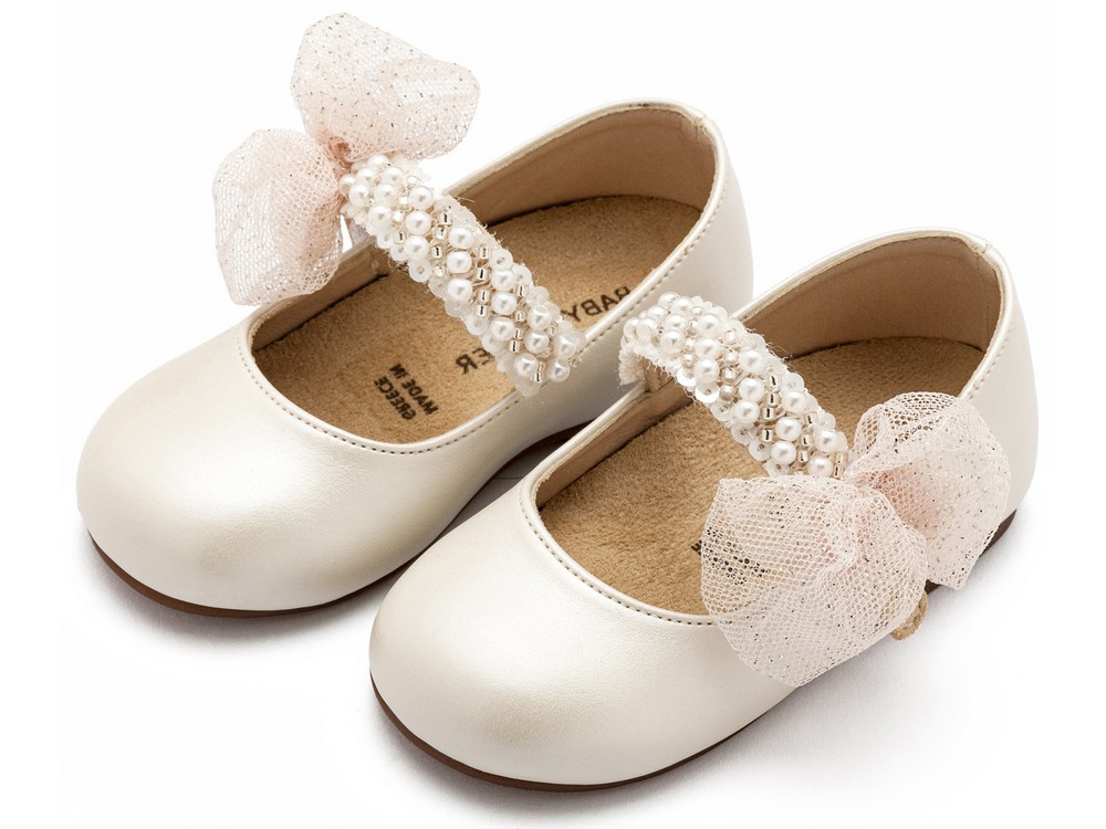 Γοβάκι Μονή Μπαρέτα Διακοσμημένη με Χειροποίητο Διακοσμητικό BS3596 Εκρού