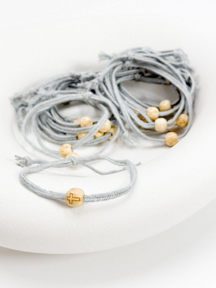 Μαρτυρικό βραχιόλι με ξύλινο σταυρό και κορδόνι E92 (50τμχ)