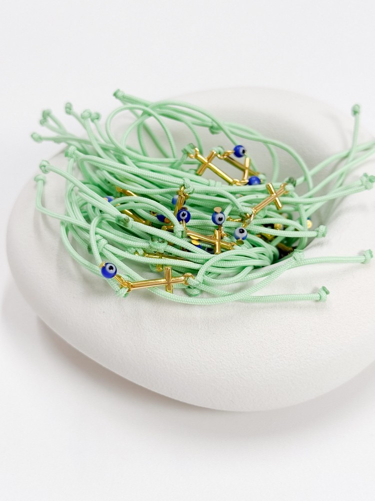 Μαρτυρικό μπρελόκ με επιχρυσωμένο σταυρό και φούντα L51(50τμχ)