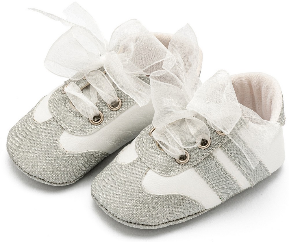 Δετά Sneakers με Κορδέλα Οργάντζα MI1653 Ασημί