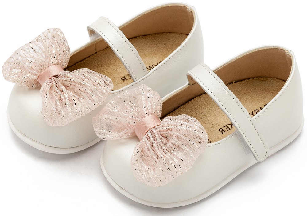 Γοβάκι Μονή Μπαρέτα με Φιόγκο PRI2639 Εκρού Ροζ