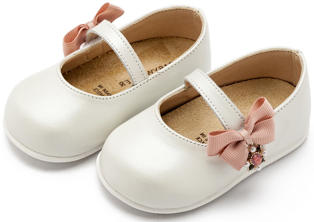 Γοβάκι Μονή Μπαρέτα με Φιογκάκι στο Πλάι PRI2648 Εκρού Ροζ