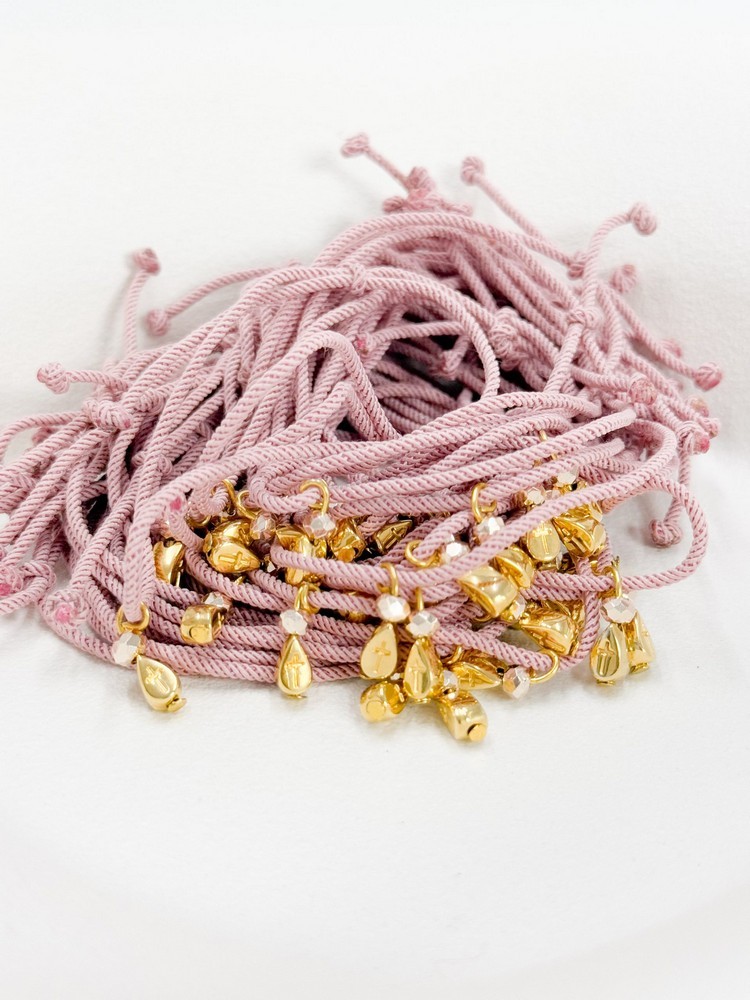 Μαρτυρικό βραχιόλι με επιχρυσωμένο  σταυρό,στριφτό κορδόνι και κρύσταλλο T89 (50τμχ)