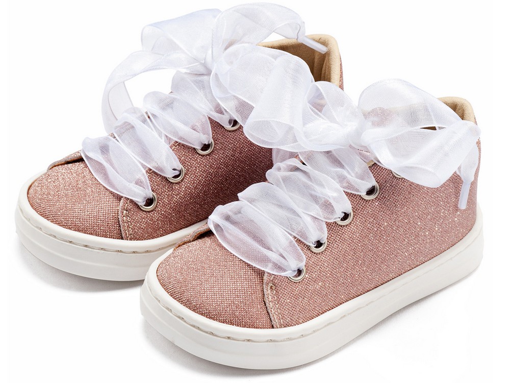 Sneaker απο Ύφασμα και Δέσιμο Κορδέλα BW4864 Ροζ