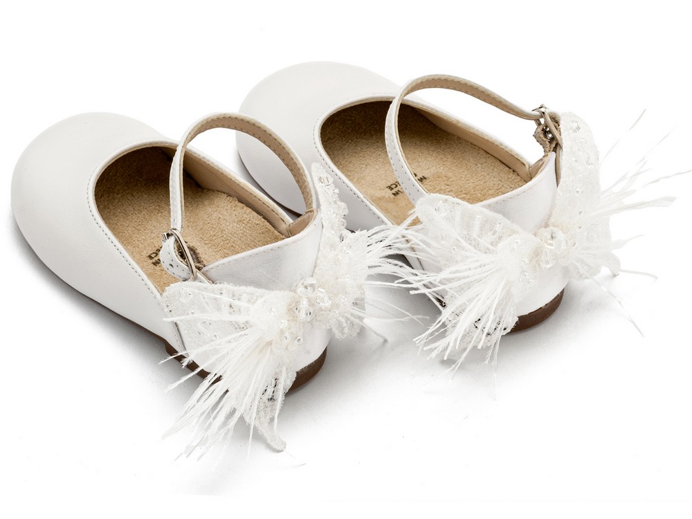 Γαλλικό Γοβάκι με Διακοσμημένη Φτέρνα Πεταλούδα BW4866 Λευκό