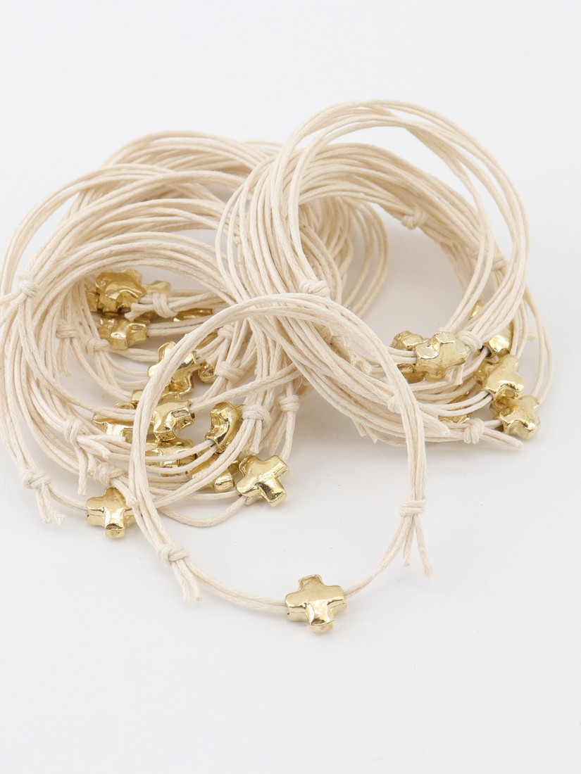 Μαρτυρικό βραχιόλι εκρού (50τμχ) E605.06