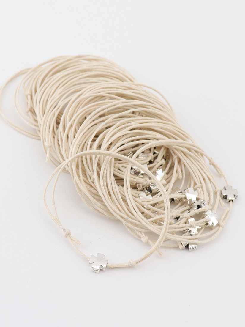 Μαρτυρικό βραχιόλι εκρού (50τμχ) E610.06