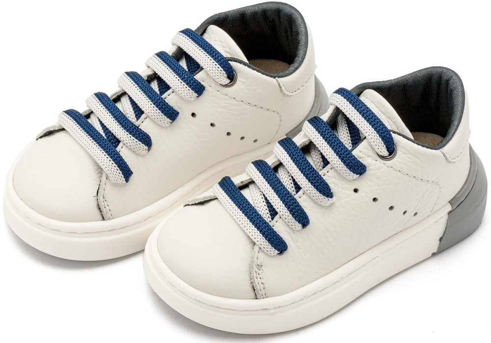 Δετό Sneaker με Δίχρωμο Κορδόνι EXC5294 Λευκό Μπλε