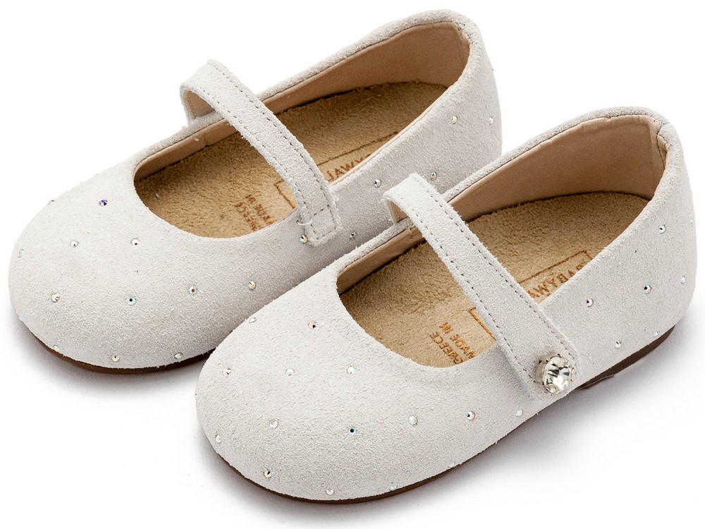 Γοβάκι Suede με Στρας LU6009 Λευκό