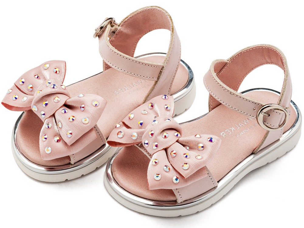 Πέδιλο με Φιόγκο και Στρας LU6122 Ροζ