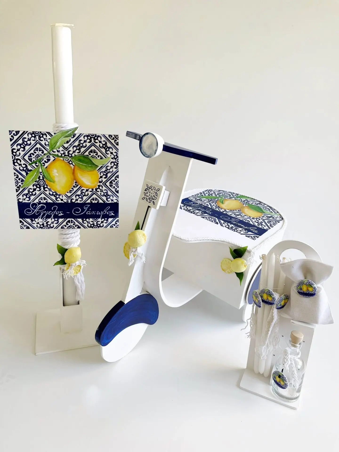 Σετ Βάπτισης Αγόρι Lemon Blue Motif A25-002