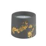 Προηγούμενο Επόμενο Ανάγλυφο Γκρι Βαζάκι με Κερί και Φύλλα Χρυσού 24022Β