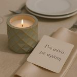 Γεωμετρικό Βαζάκι Γκρι με Κερί και Χρυσές Λεπτομέρειες 24021Β - Image 2